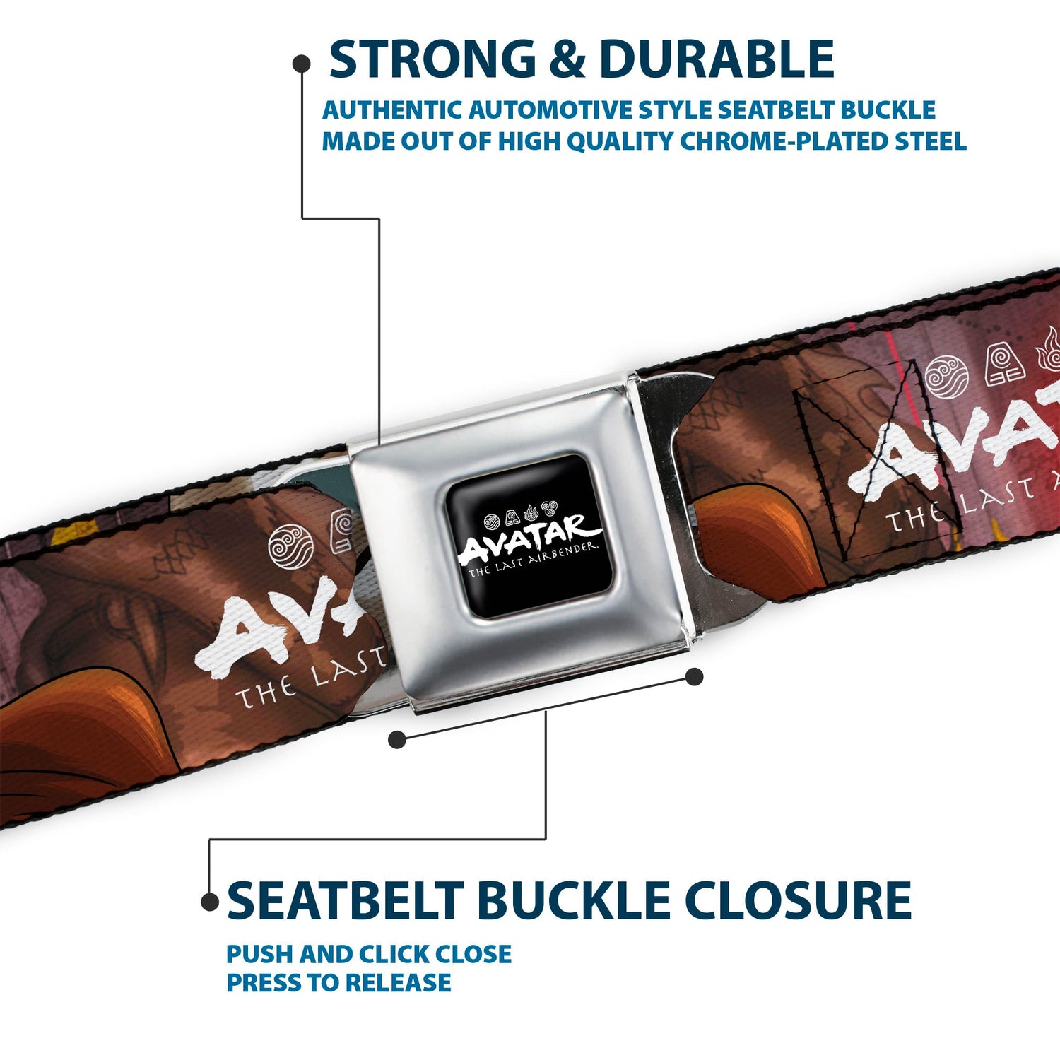 Avatar: The Last Airbender Aang Close - Up Logo Seatbelt Belt - Paramount Shop