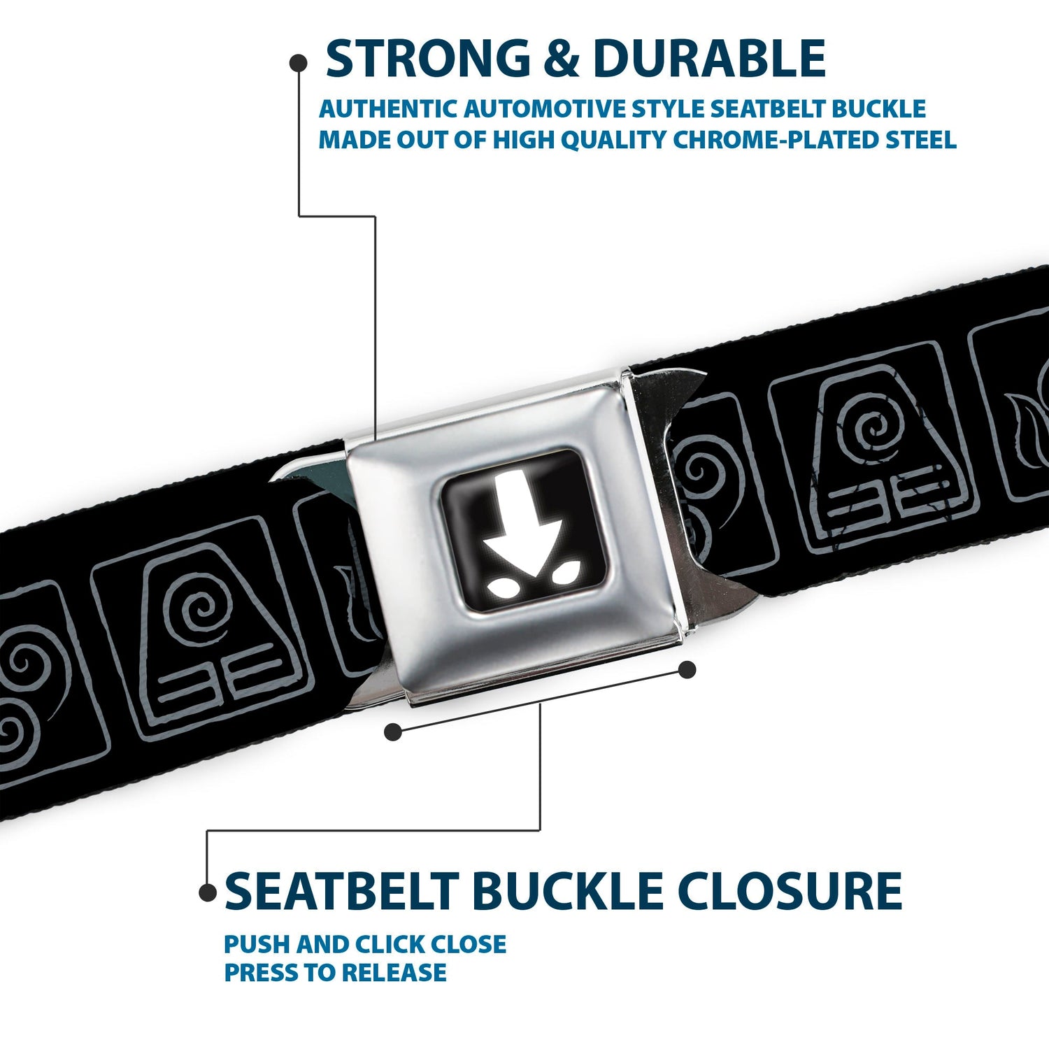 Avatar: The Last Airbender Aang Elements Seatbelt Belt - Paramount Shop