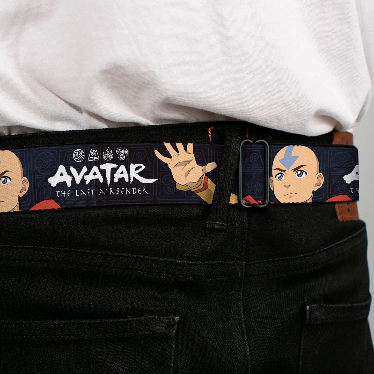 Avatar: The Last Airbender Aang Face and Logo Seatbelt Belt - Paramount Shop