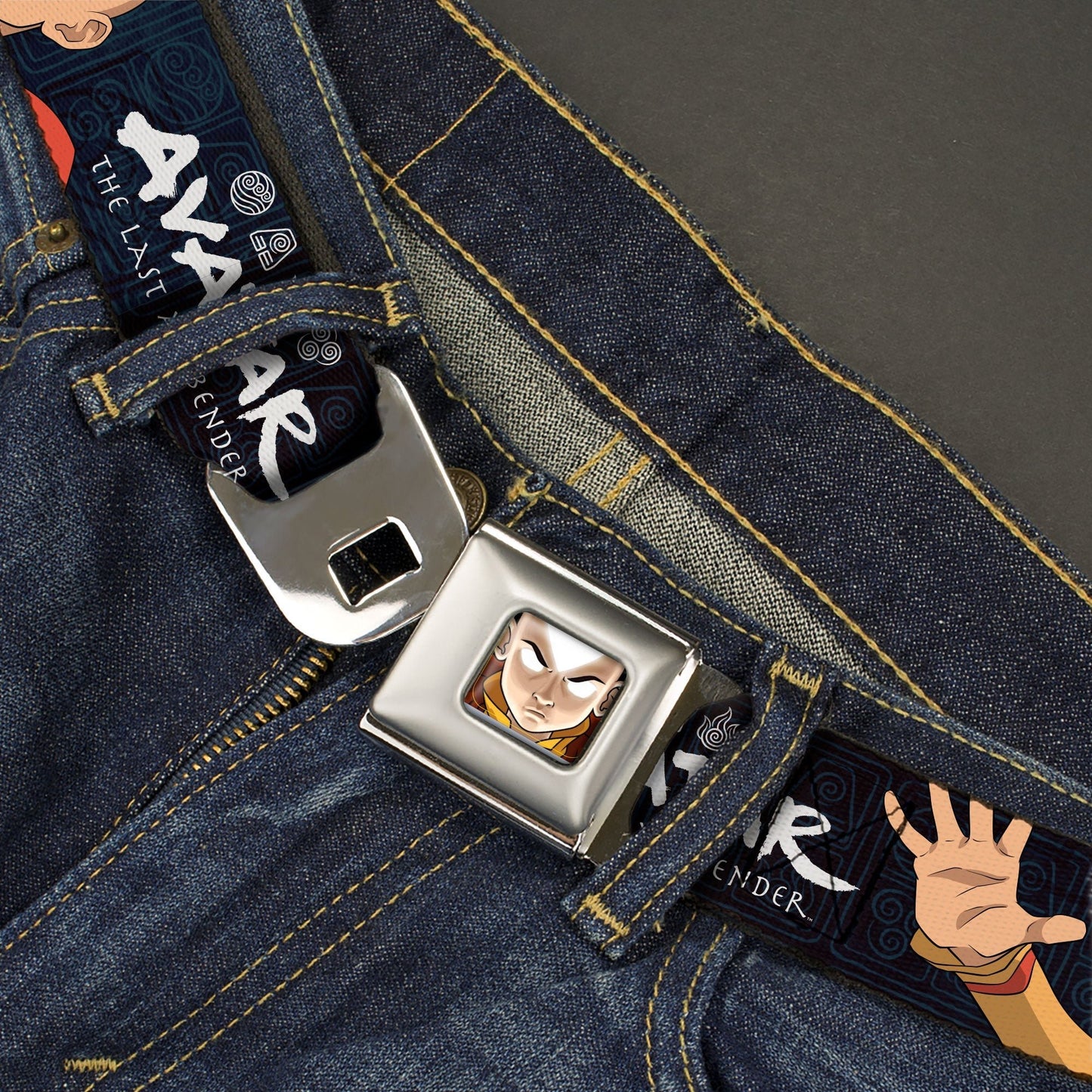 Avatar: The Last Airbender Aang Face and Logo Seatbelt Belt - Paramount Shop