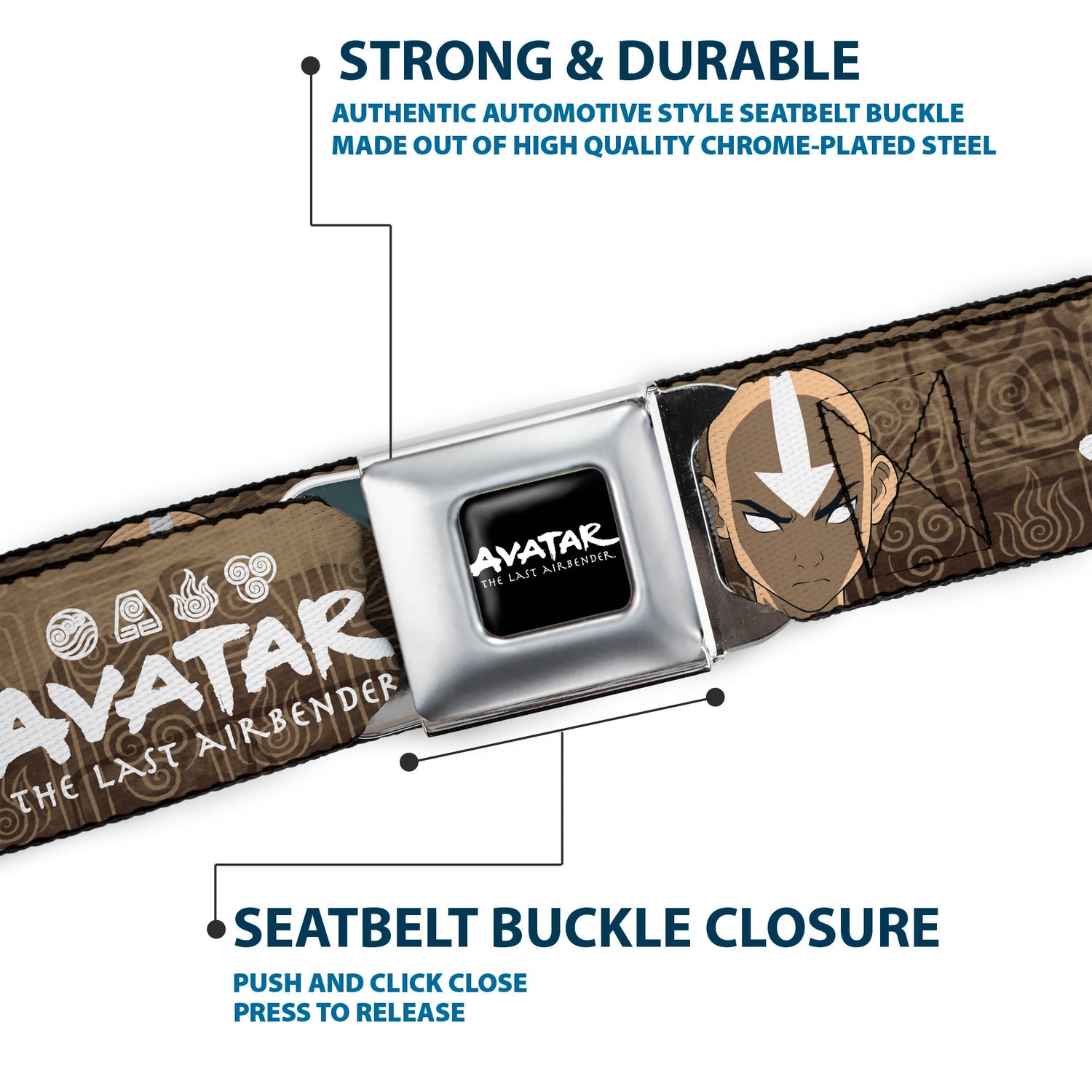 Avatar: The Last Airbender Aang Face Close - Up Seatbelt Belt - Paramount Shop
