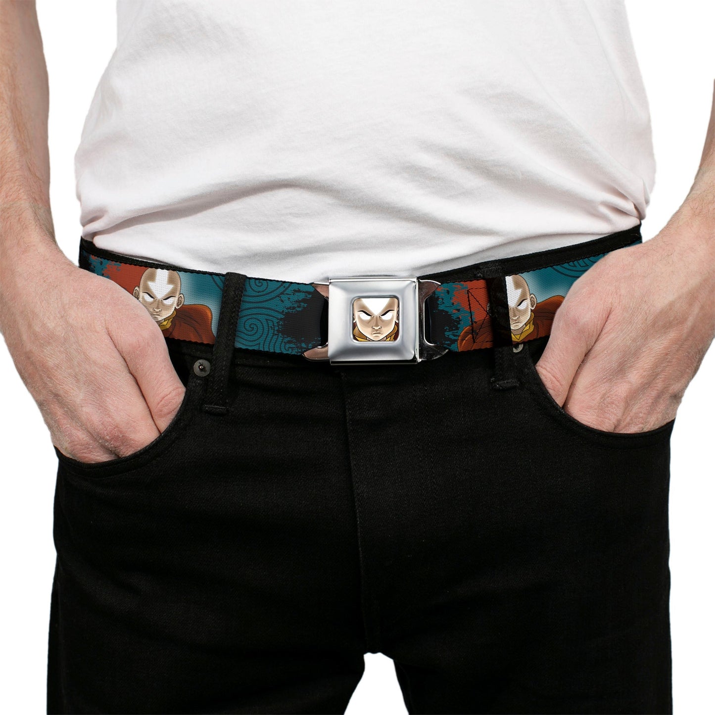Avatar: The Last Airbender Aang Face Graphic Seatbelt Belt - Paramount Shop