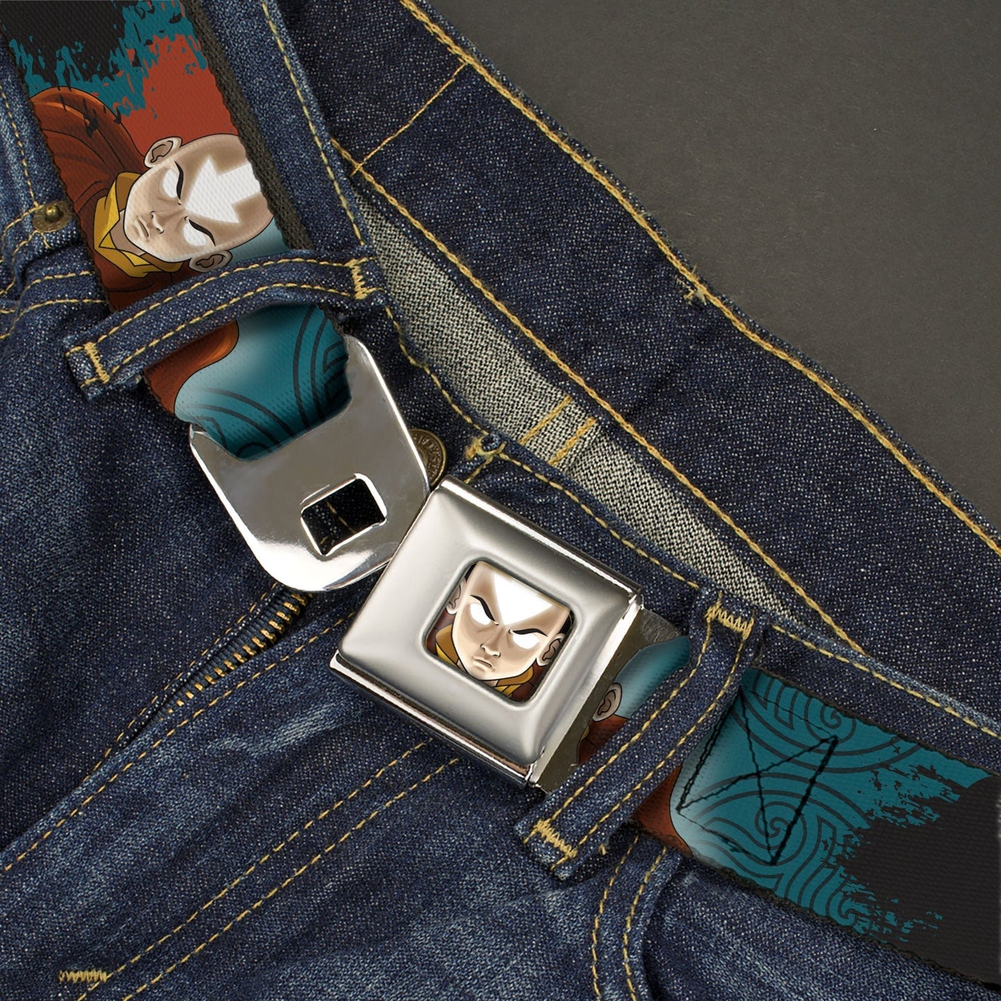 Avatar: The Last Airbender Aang Face Graphic Seatbelt Belt - Paramount Shop