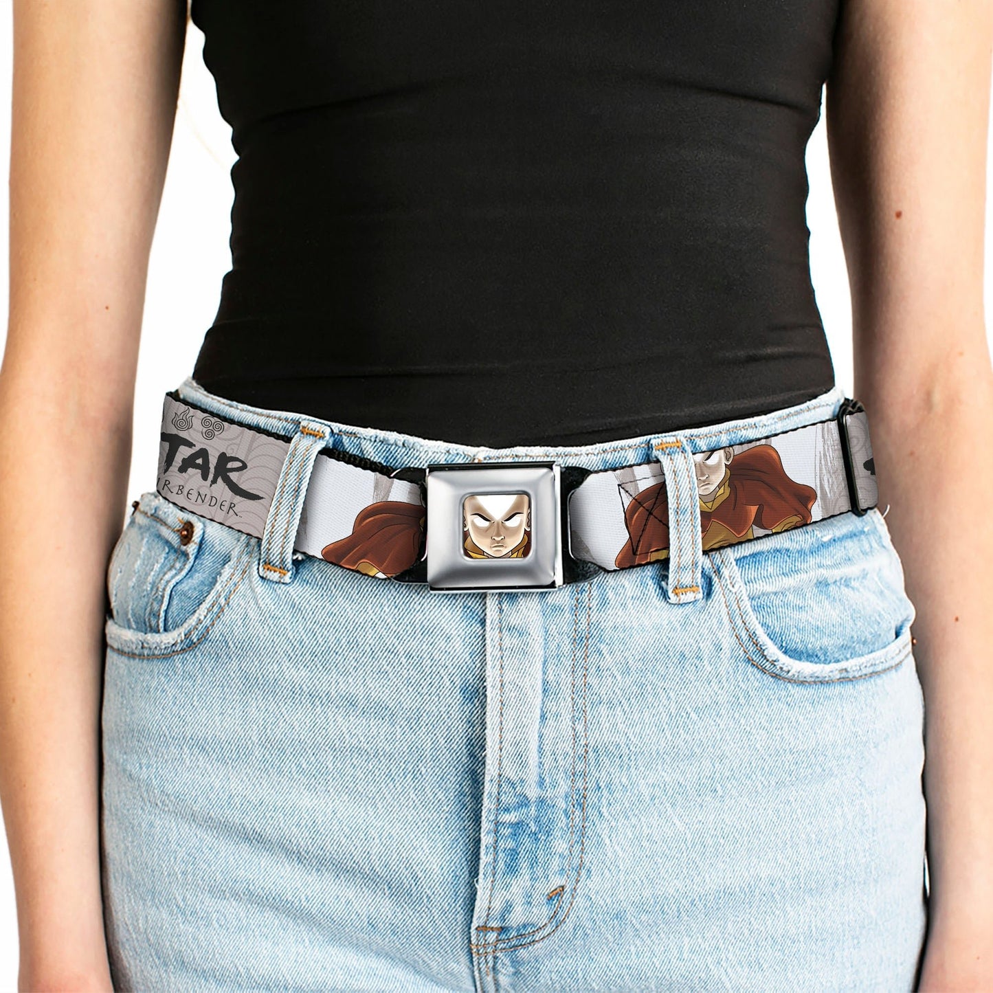 Avatar: The Last Airbender Aang Face & Logo Seatbelt Belt - Paramount Shop