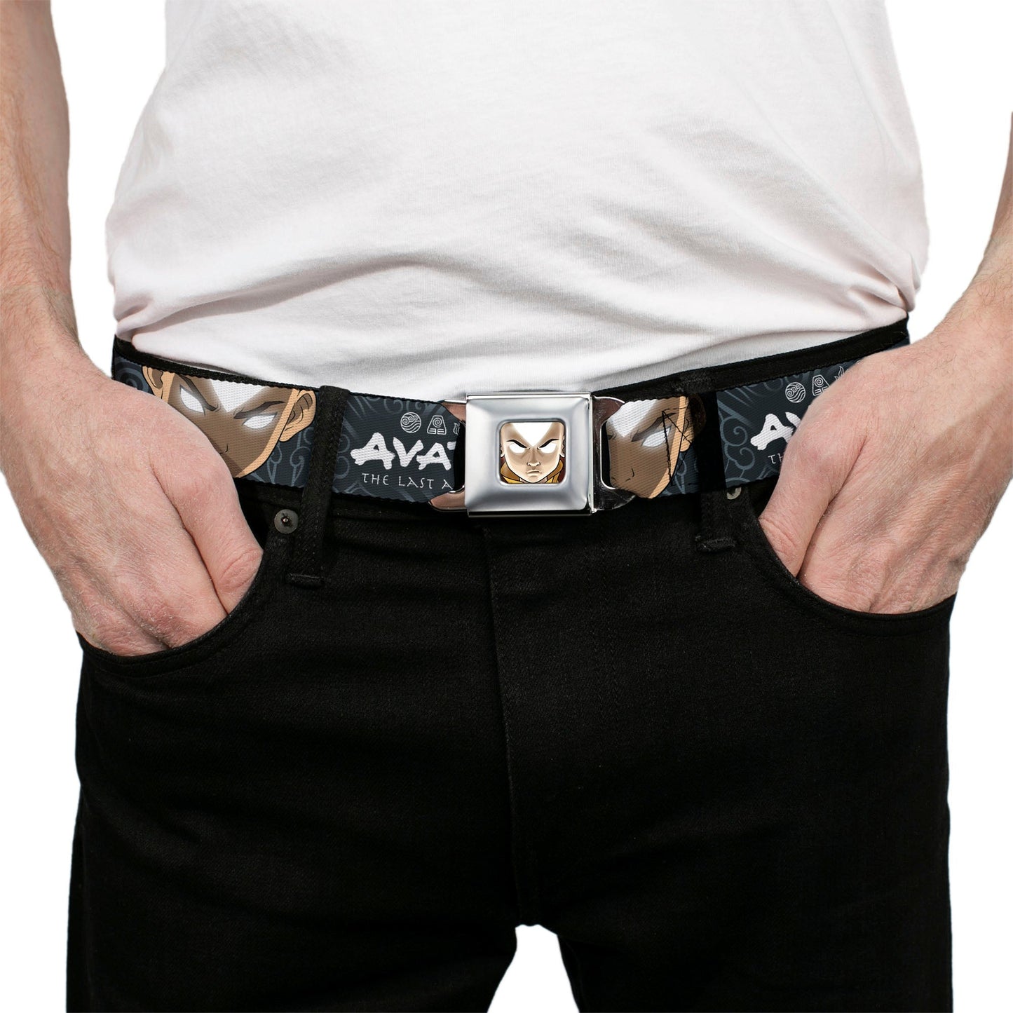 Avatar: The Last Airbender Aang Face & Logo Seatbelt Belt - Paramount Shop