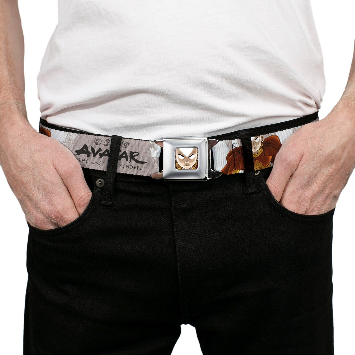 Avatar: The Last Airbender Aang Face & Logo Seatbelt Belt - Paramount Shop