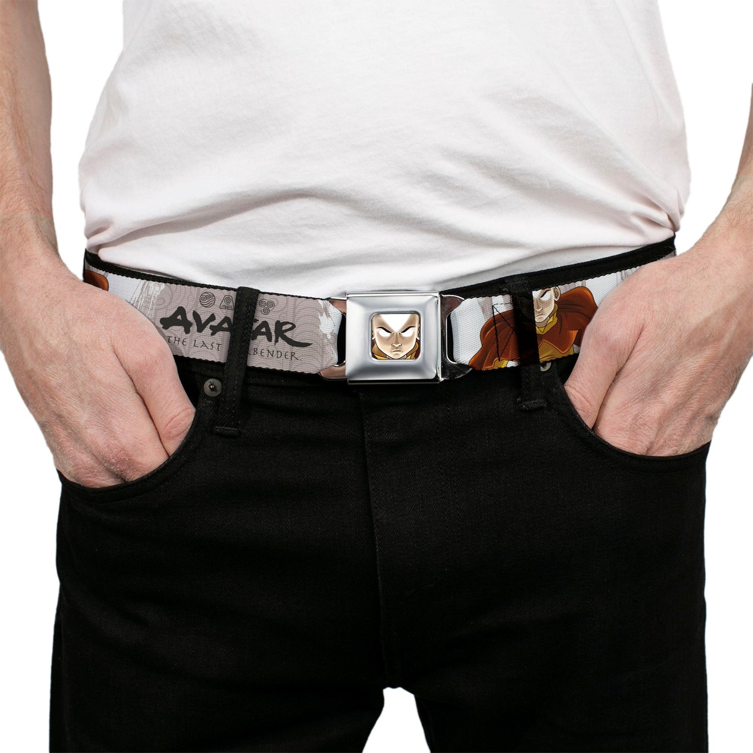 Avatar: The Last Airbender Aang Face & Logo Seatbelt Belt - Paramount Shop