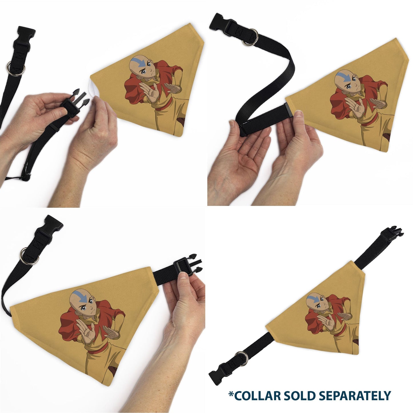 Avatar The Last Airbender Action Pose Yellow Pet Bandana - Paramount Shop