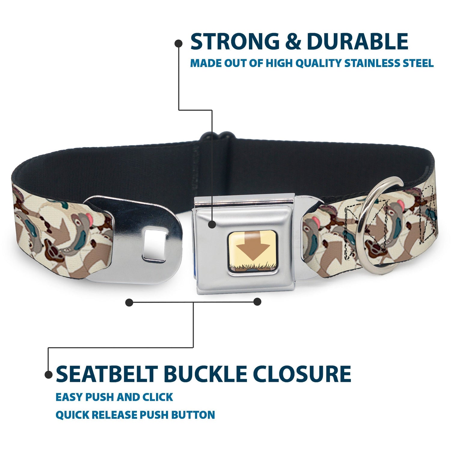 Avatar: The Last Airbender Appa Poses Seatbelt Dog Collar - Paramount Shop