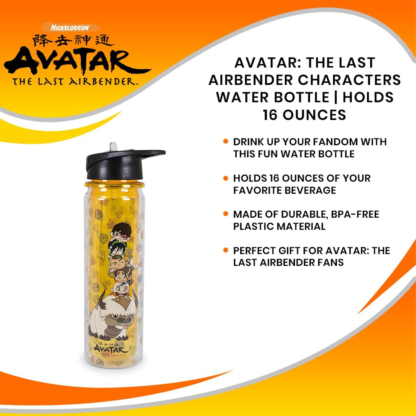 Avatar: The Last Airbender Chibi Characters Water Bottle