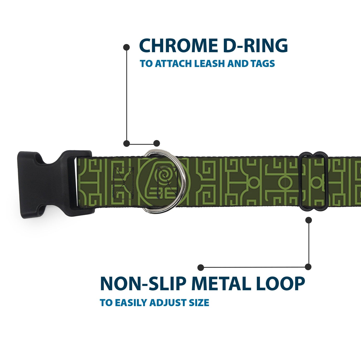 Avatar: The Last Airbender Earth Symbol Plastic Clip Pet Collar - Paramount Shop