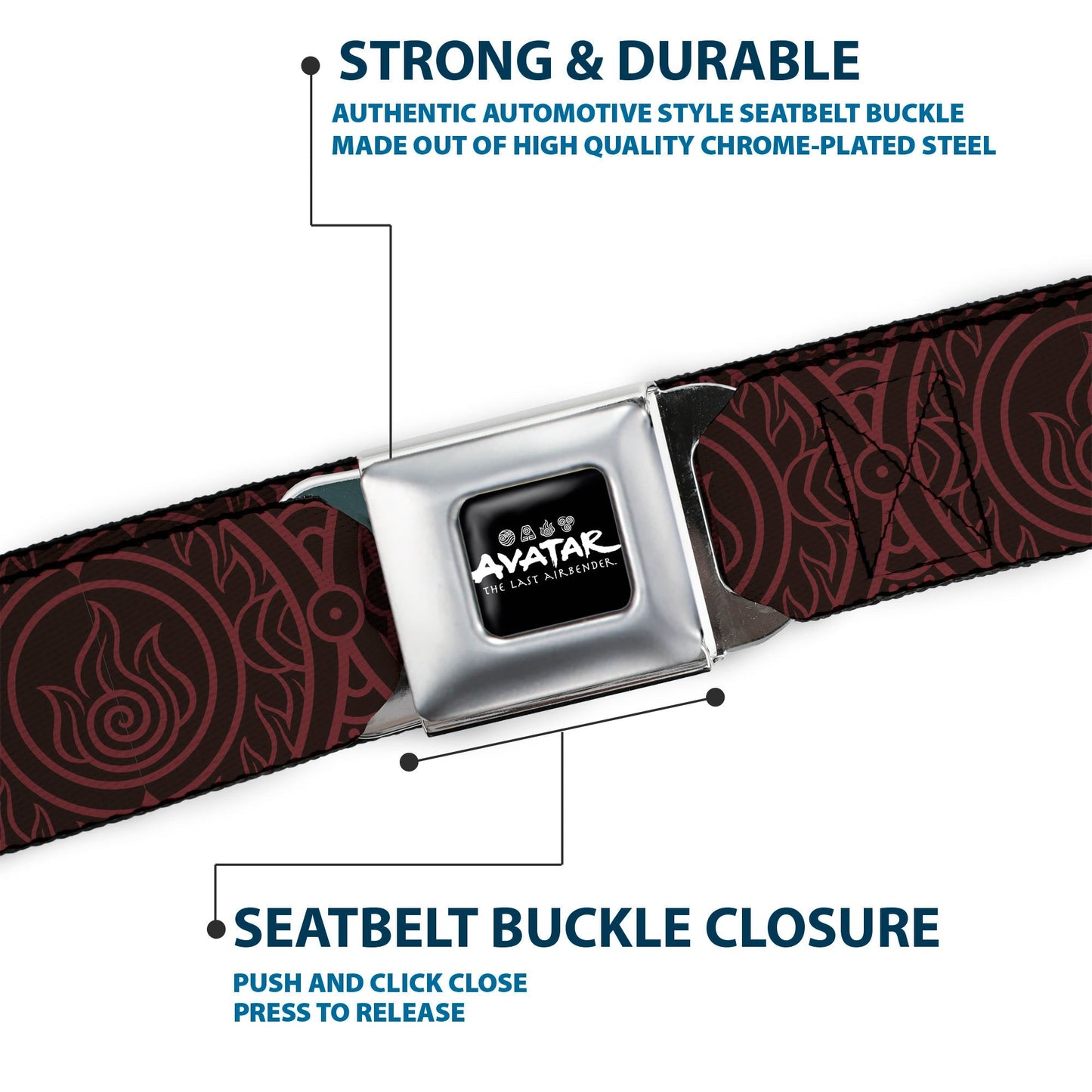 Avatar: The Last Airbender Fire Element Logo Seatbelt Belt - Paramount Shop