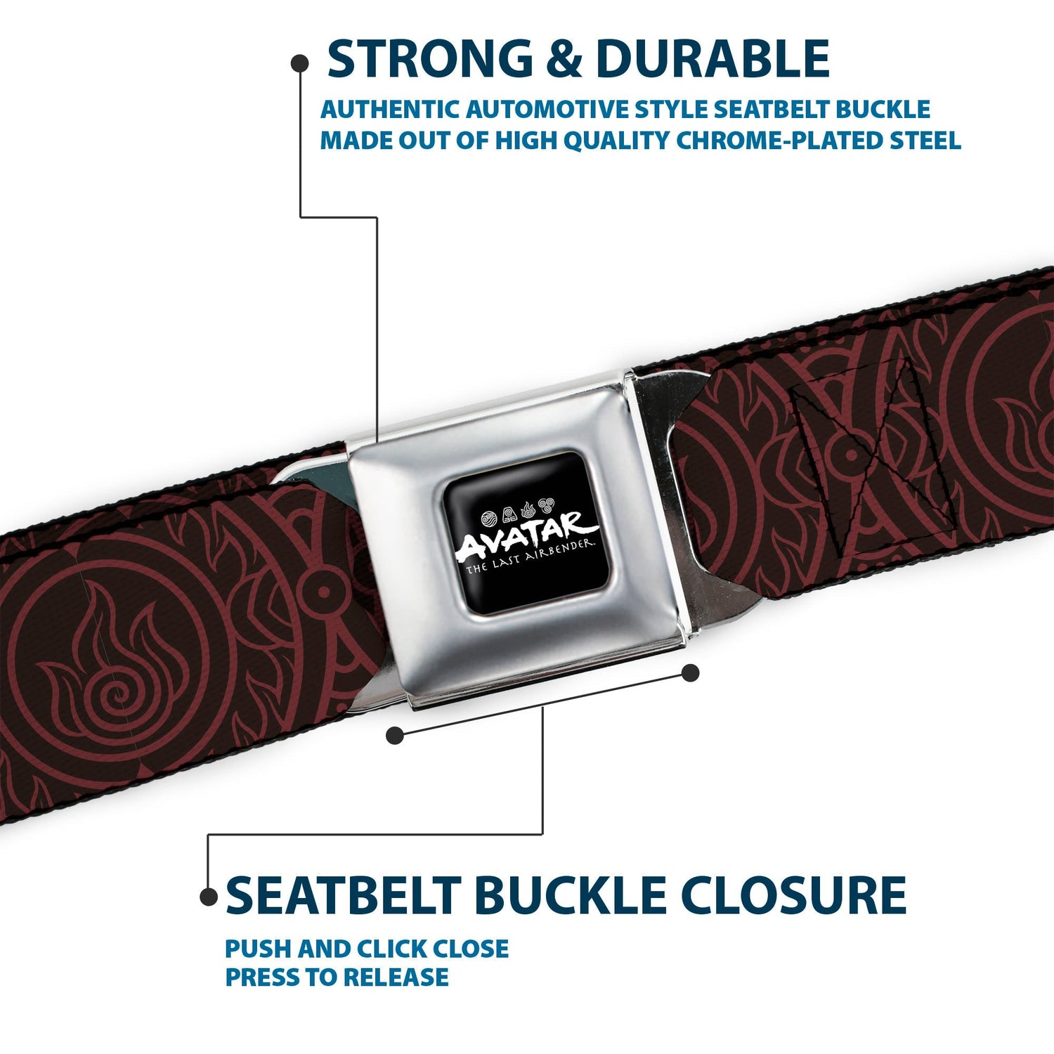Avatar: The Last Airbender Fire Element Logo Seatbelt Belt - Paramount Shop