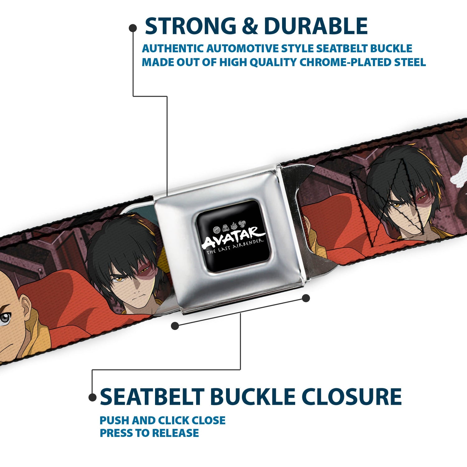 Avatar: The Last Airbender Group Pose Graphic Seatbelt Belt - Paramount Shop