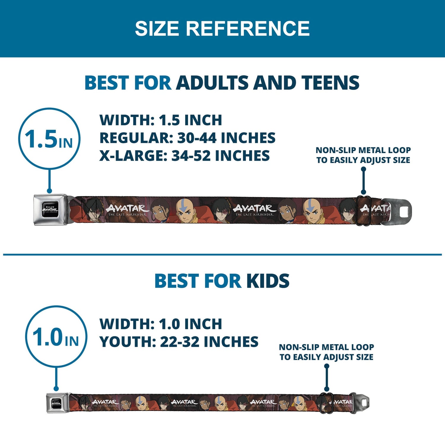 Avatar: The Last Airbender Group Pose Graphic Seatbelt Belt - Paramount Shop