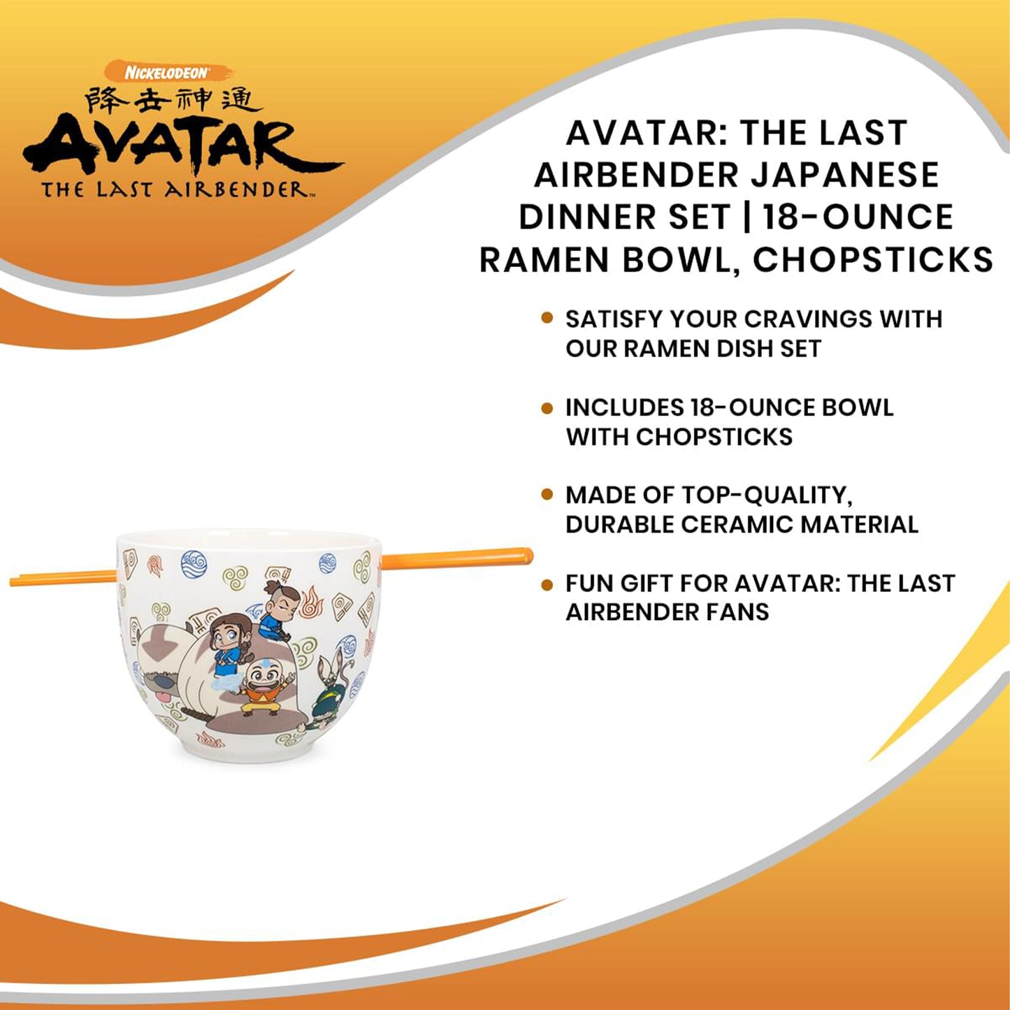 Avatar: The Last Airbender Team Avatar Chibi Ramen Bowl Set