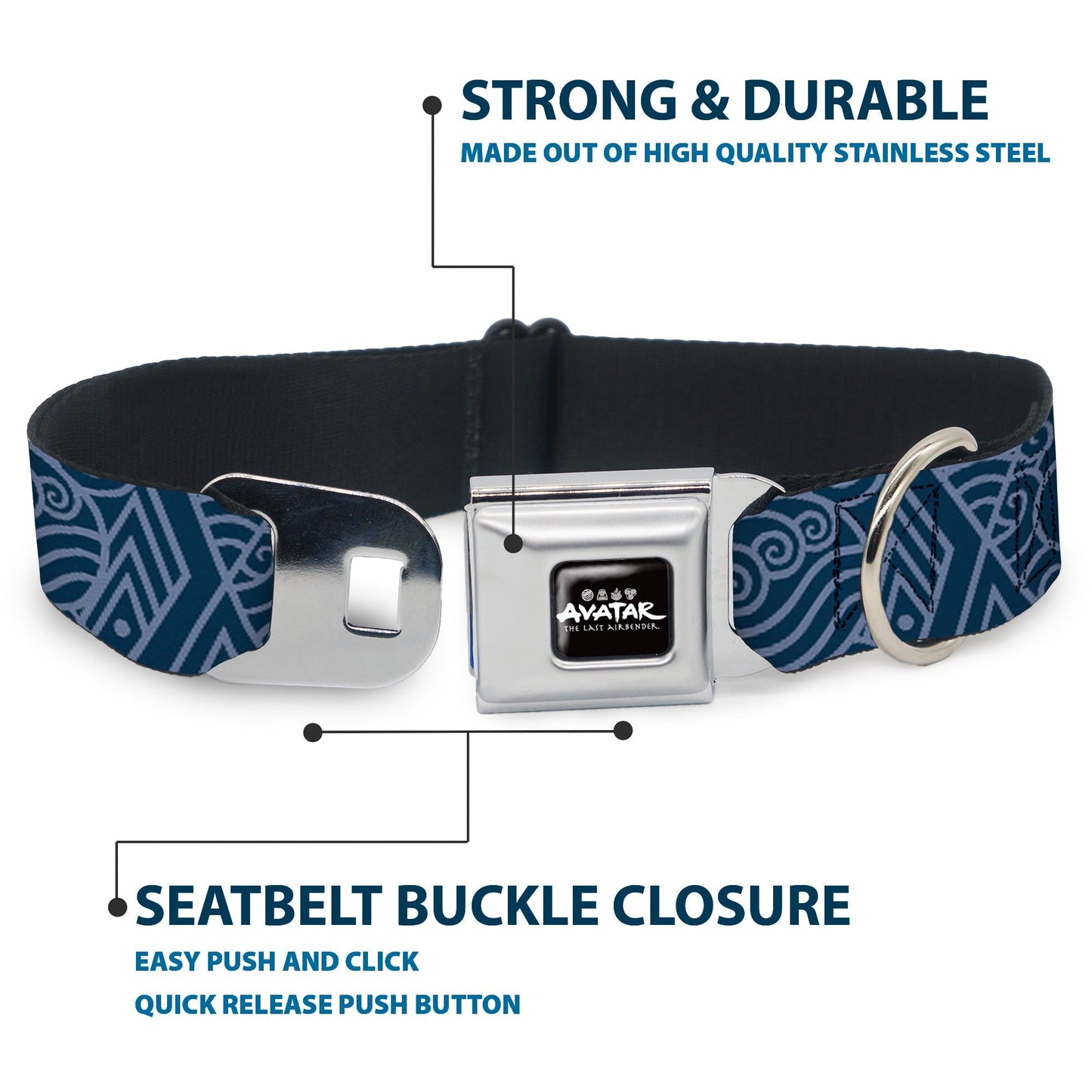 Avatar The Last Airbender Water Element Seatbelt Buckle Collar - Paramount Shop
