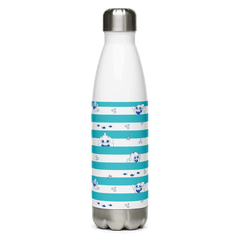 Baby Shark's Big Show Striped Stainless Steel Water Bottle - White / 17 oz