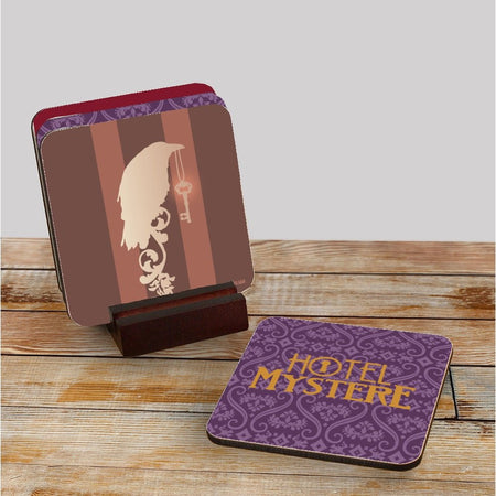 Big Brother Hotel Mystere Coaster Set with Mahogany Holder - Paramount Shop
