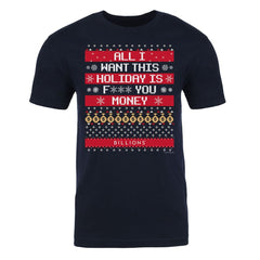 Billions Todo lo que quiero esto Fiestas is F*** You Money Adultos Camiseta de manga corta - Marina de medianoche / Sm