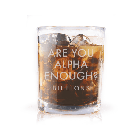 Billions Are You Alpha Enough? Laser Engraved Rocks Glass - Paramount Shop