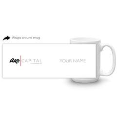 Billions Axe Capital Horizontal Logo Personalizado Taza blanca de 15 oz - Blanco / 15 oz