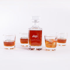 Billions Axe Capital Logo Decanter Set - Clear / 25 oz