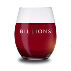 Billions Logo Stemless Wine Glass - Clear