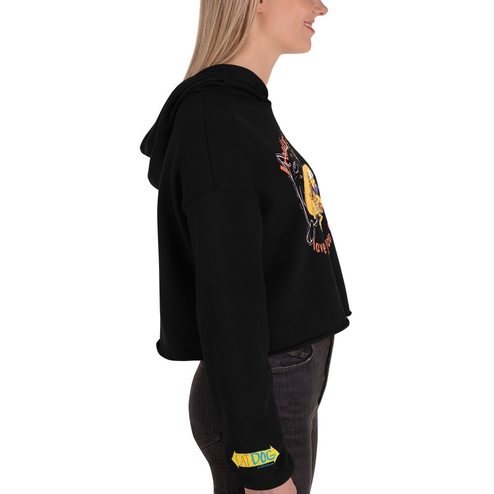 CatDog Really Love You Cat Women's Cropped Hooded Sweatshirt - Paramount Shop