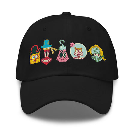 SpongeBob SquarePants Movie Characters Classic Dad Hat Black
