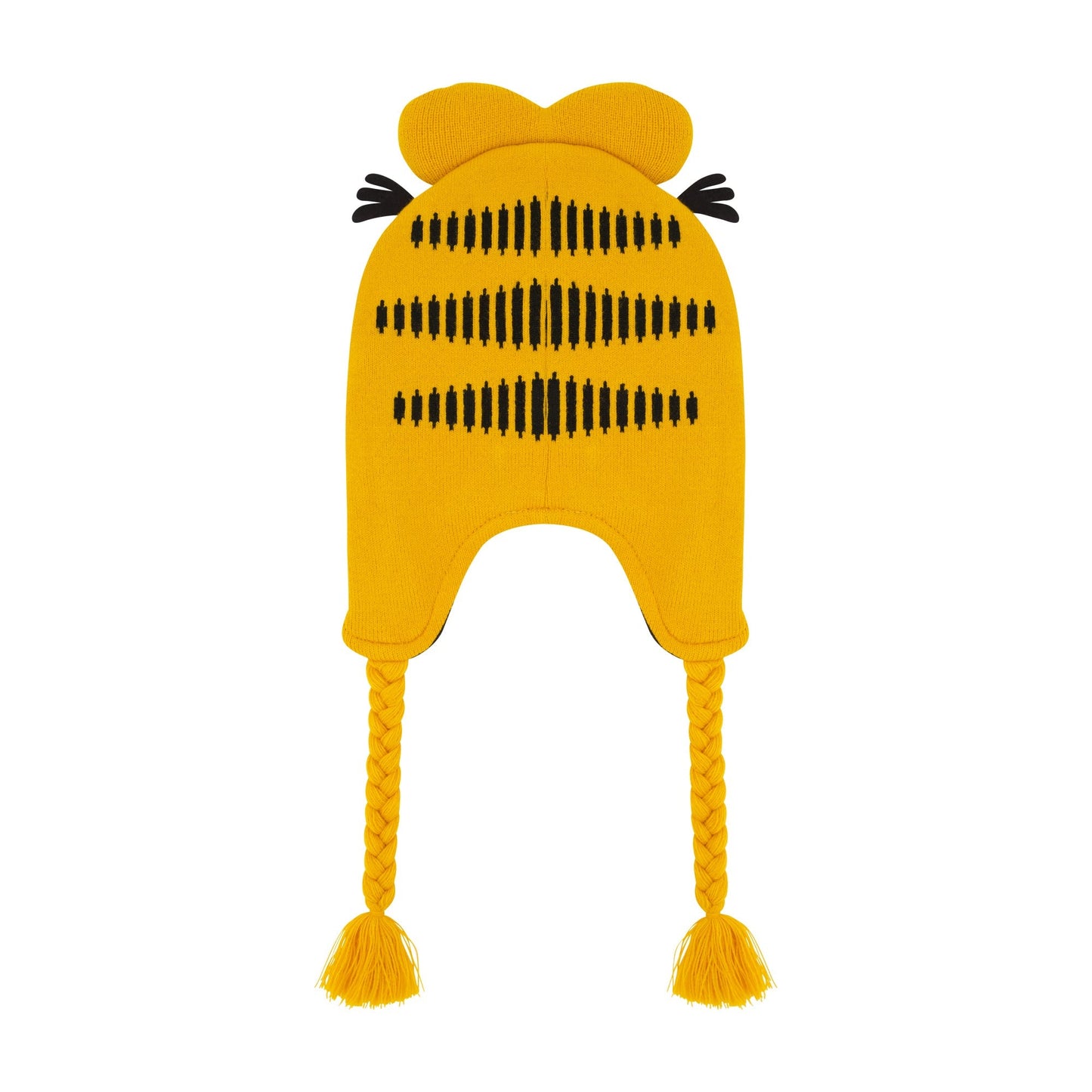 Concept One Garfield Beanie Hat, Peruvian Winter Knit Cap with 3D Cat Ears and Tassels - Paramount Shop