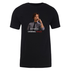 Criminal Minds Spencer Reid Actually... Adult Short Sleeve T-Shirt 2 - Black / SM