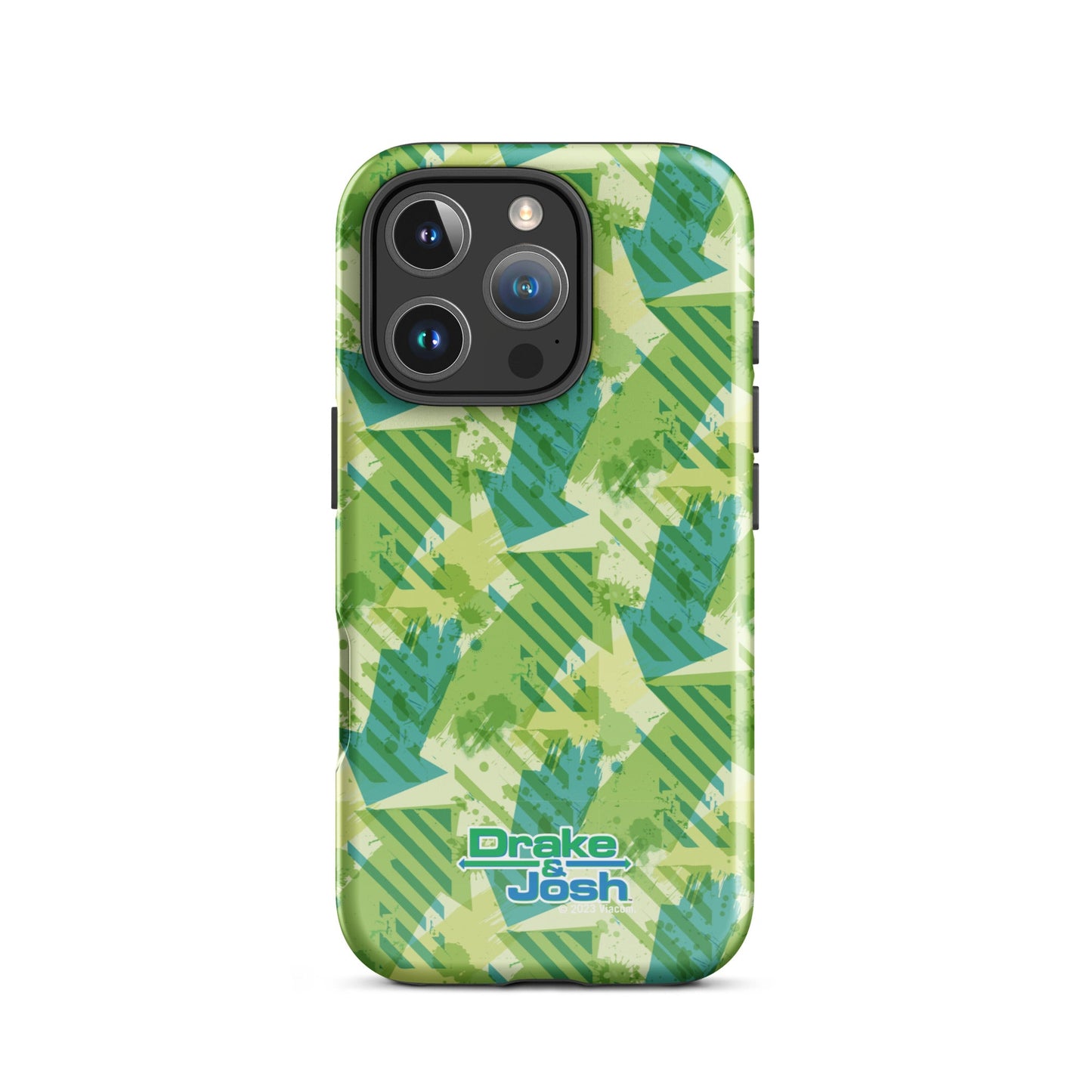 Folded lifestyle presentation of the Drake & Josh patterned phone accessory