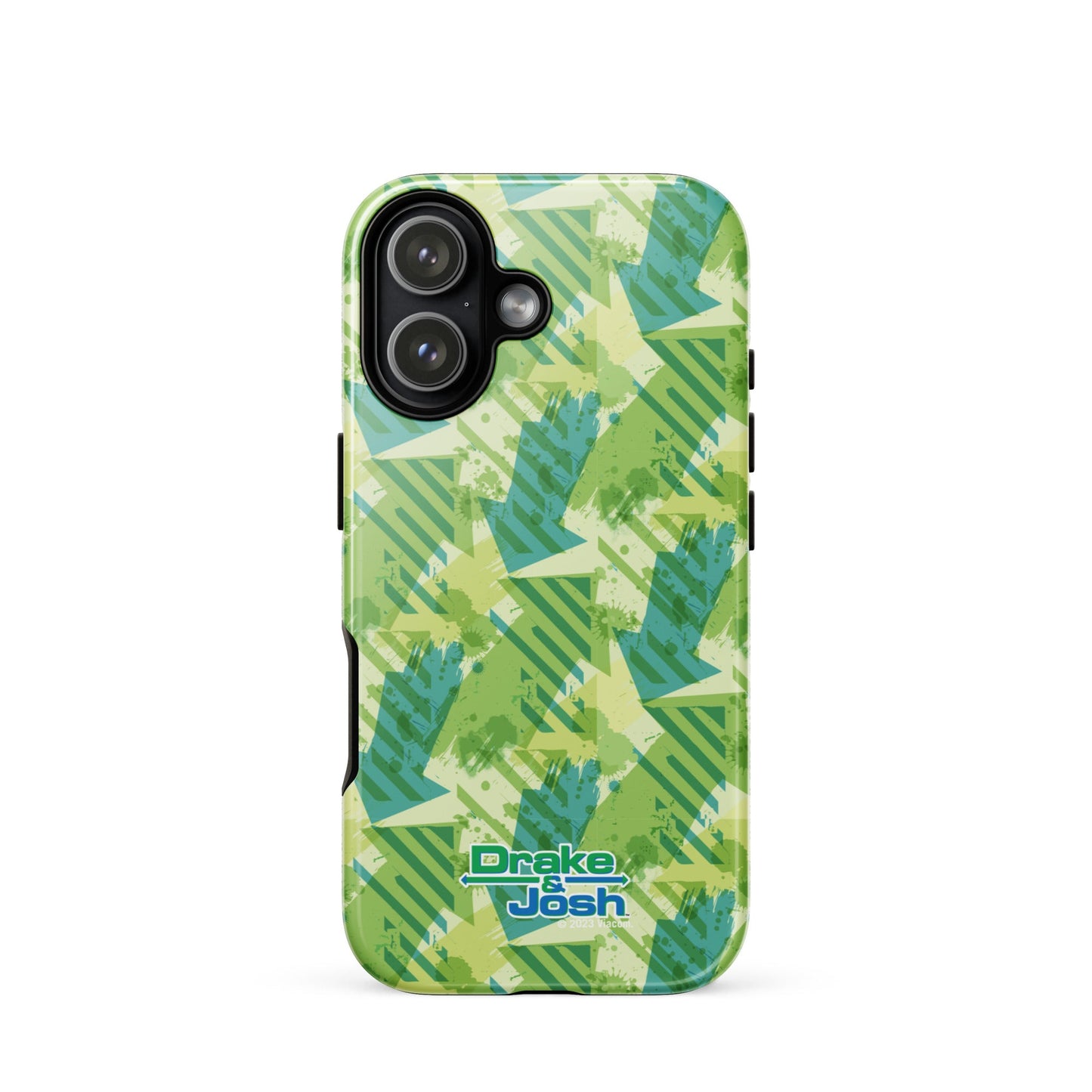 Close-up of the Drake & Josh patterned protective phone case highlighting graphic details