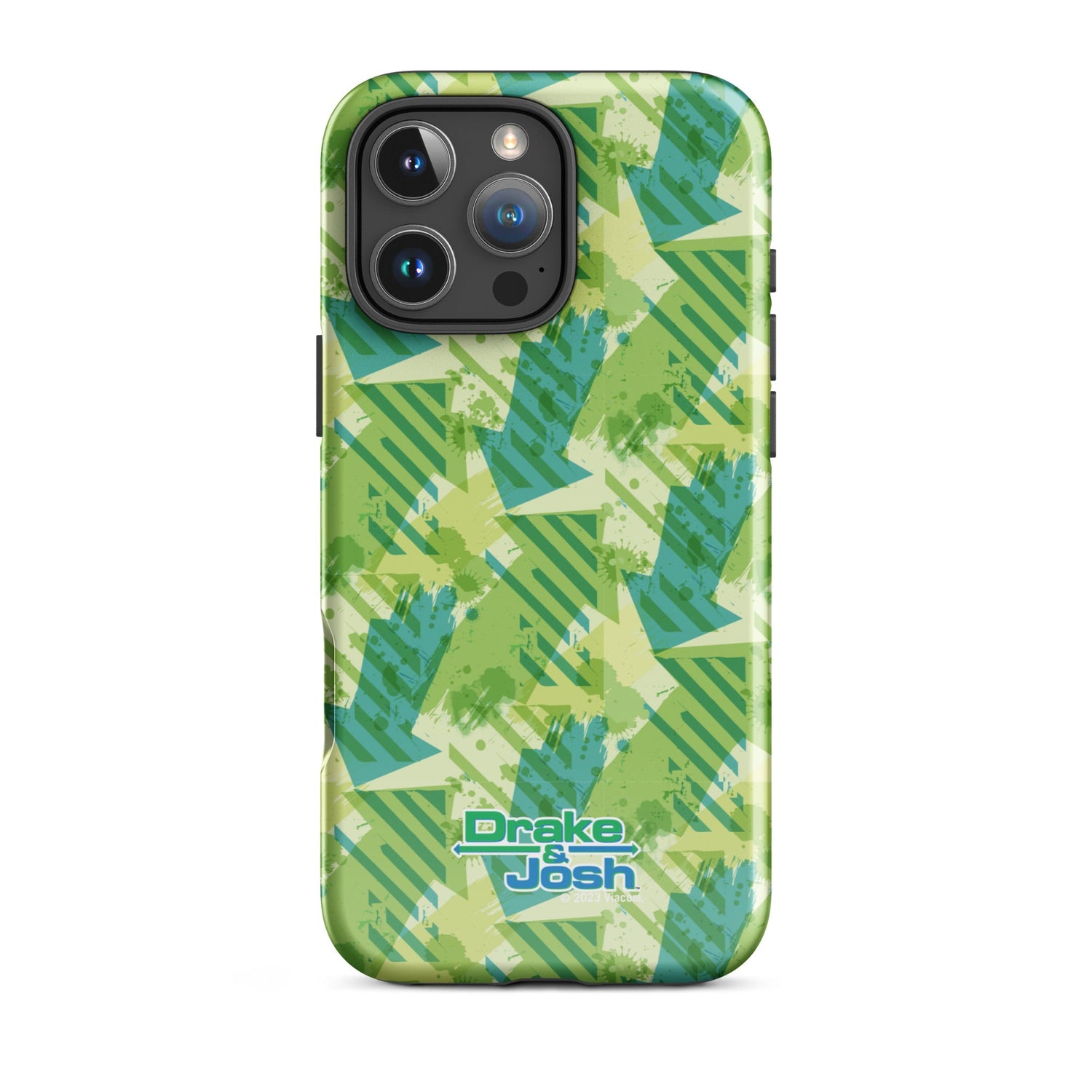Drake & Josh tough phone case showing the full pattern design on an iPhone back view