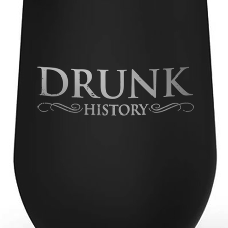 Drunk History Logo Laser Engraved Wine Tumbler with Straw - Paramount Shop