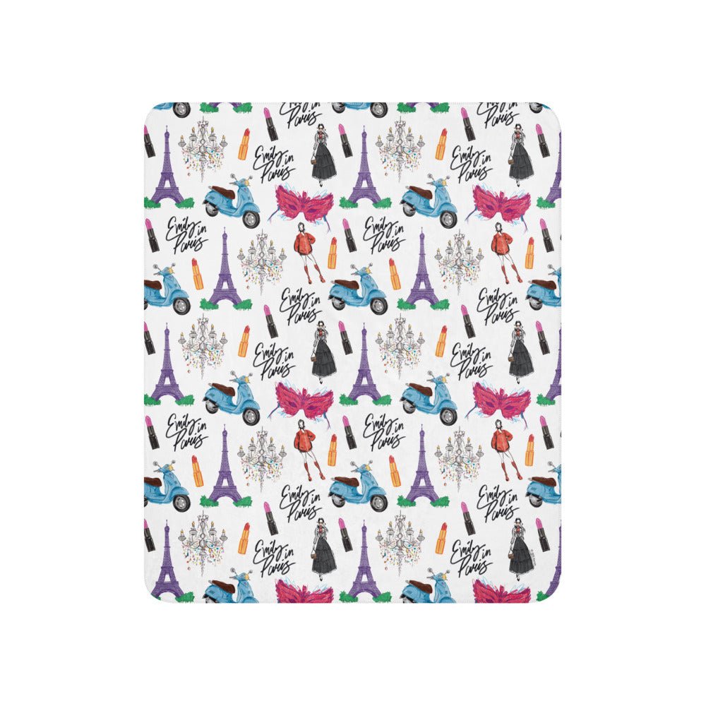 Emily in Paris Sherpa Blanket Drawings - Paramount Shop
