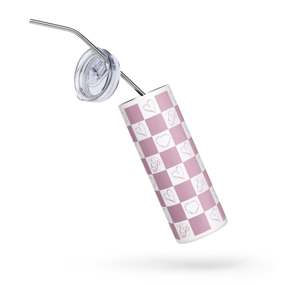 Emily in Paris Stainless Steel Tumbler Checkered - Paramount Shop