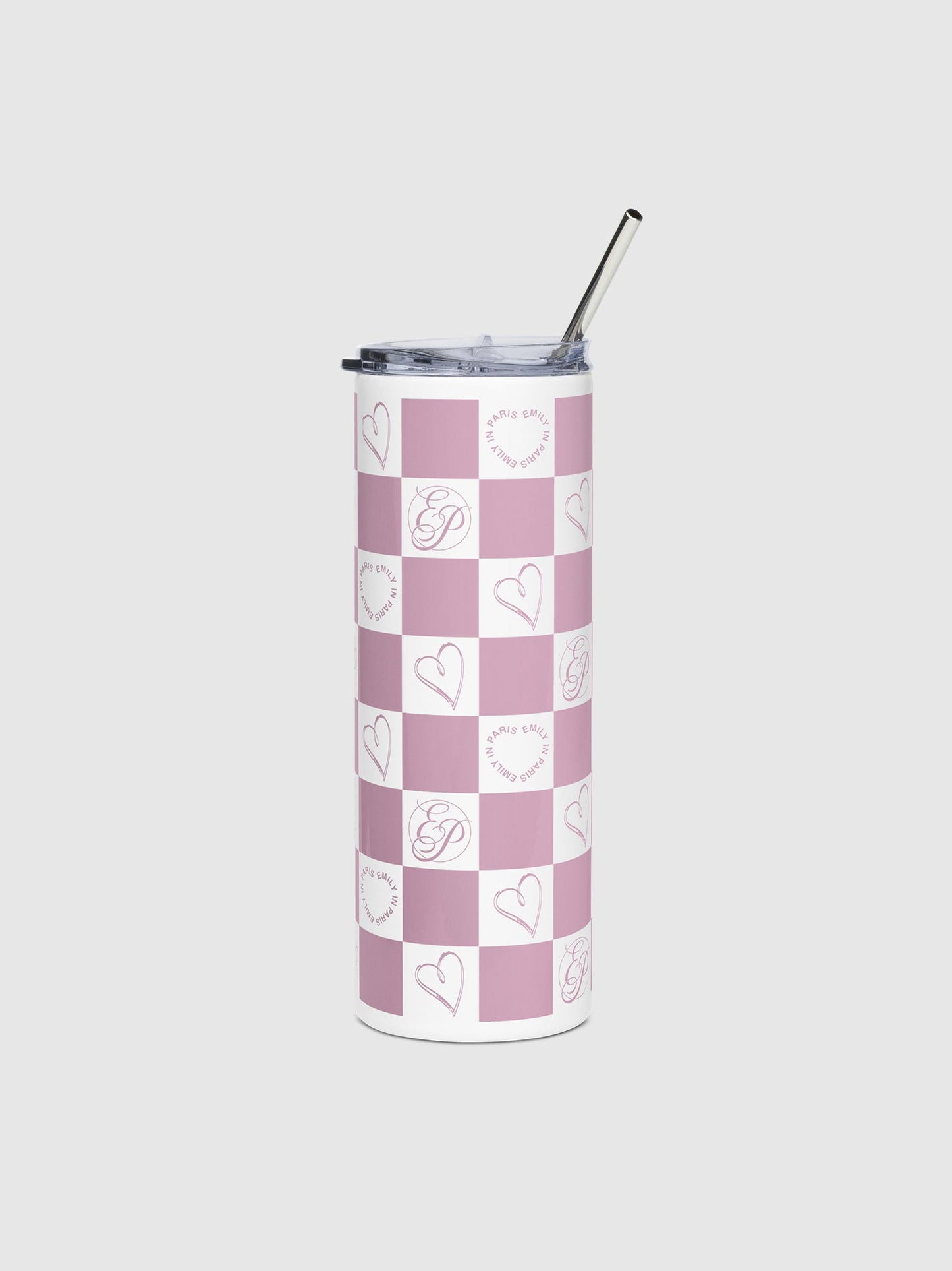 Emily in Paris Stainless Steel Tumbler Checkered - Paramount Shop