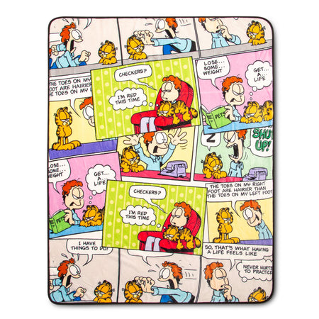 Garfield and Jon Comic Strip Panels Sherpa Throw Blanket - Paramount Shop