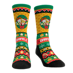 Garfield Tacky Sweater Pattern Graphic Knit Crew Socks - L/XL (sz 9-13)