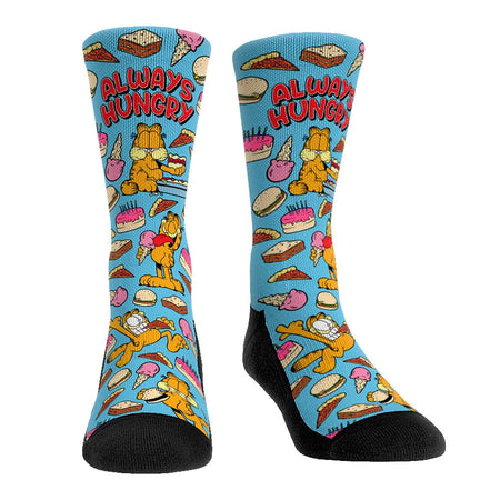 Garfield x Rock 'Em Socks Always Hungry Graphic Crew Socks - Paramount Shop