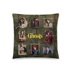 Geister Rahmen Throw Pillow - Weiß / 18 in x 18 in