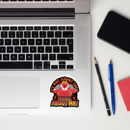 Close-up detail of the Satan South Park sticker design showing clean die-cut edges