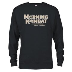 Morning Kombat Logo with Names Fleece Crewneck Sweatshirt - Black / SM
