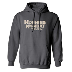Morning Kombat Logo mit Namen Fleece-Sweatshirt mit Kapuze - Holzkohle / Sm