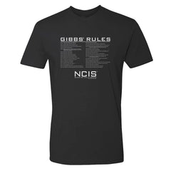NCIS Gibbs Rules Adult Short Sleeve T-Shirt - Black / SM