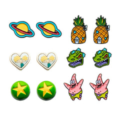 Nickelodeon Characters Stud Earrings Set (6pcs)