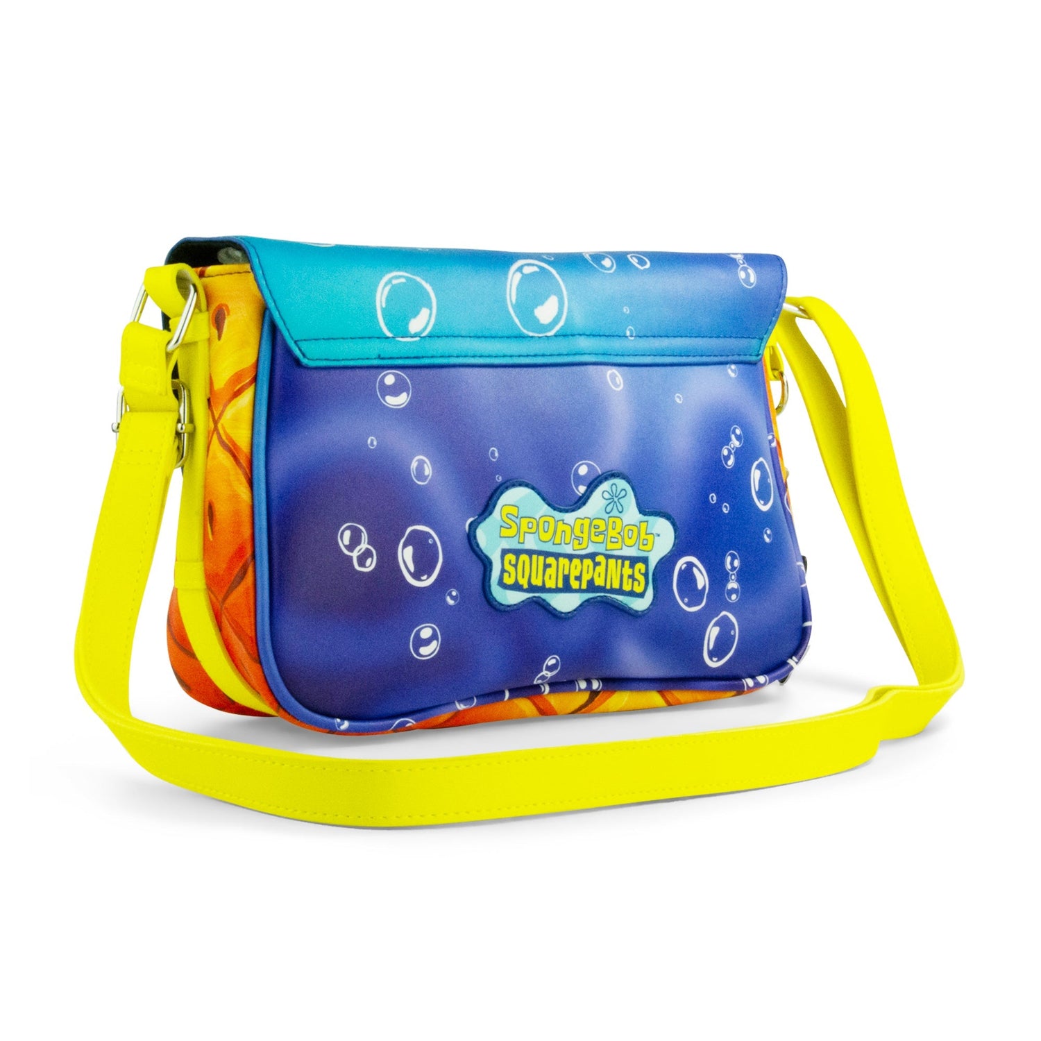 Nickelodeon SpongeBob SquarePants Crossbody Bag Excited Pose Applique Vegan Leather Yellow - Paramount Shop