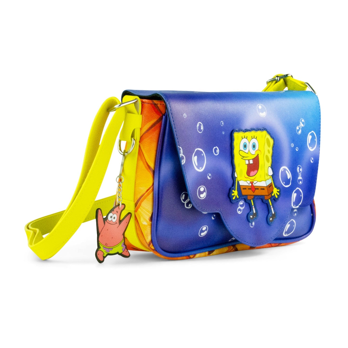Nickelodeon SpongeBob SquarePants Crossbody Bag Excited Pose Applique Vegan Leather Yellow - Paramount Shop